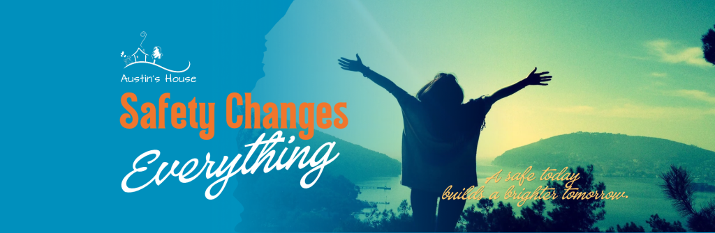 Safety changes everything - shows a young teen with her arms in the air
